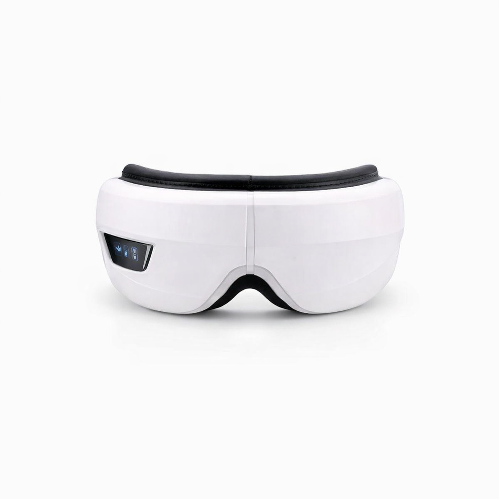 Electric Eye Massager with Heat Vibration Bluetooth Music Massage Relax Glasses DC Eyes Care Device — hero white