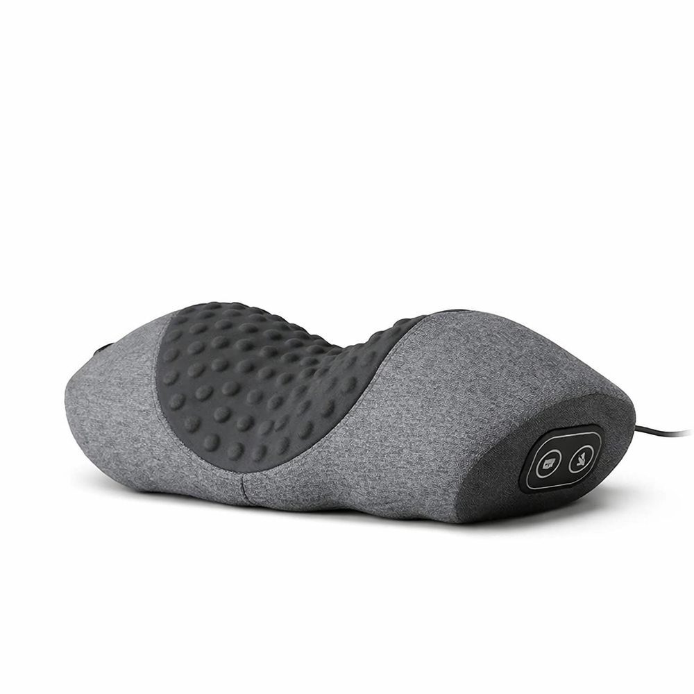 Electric Neck Massager Cervical Pillow Hot Compress Neck Stretch Heating Vibration Neck Shoulder Massage Pillow Back Traction — hero white