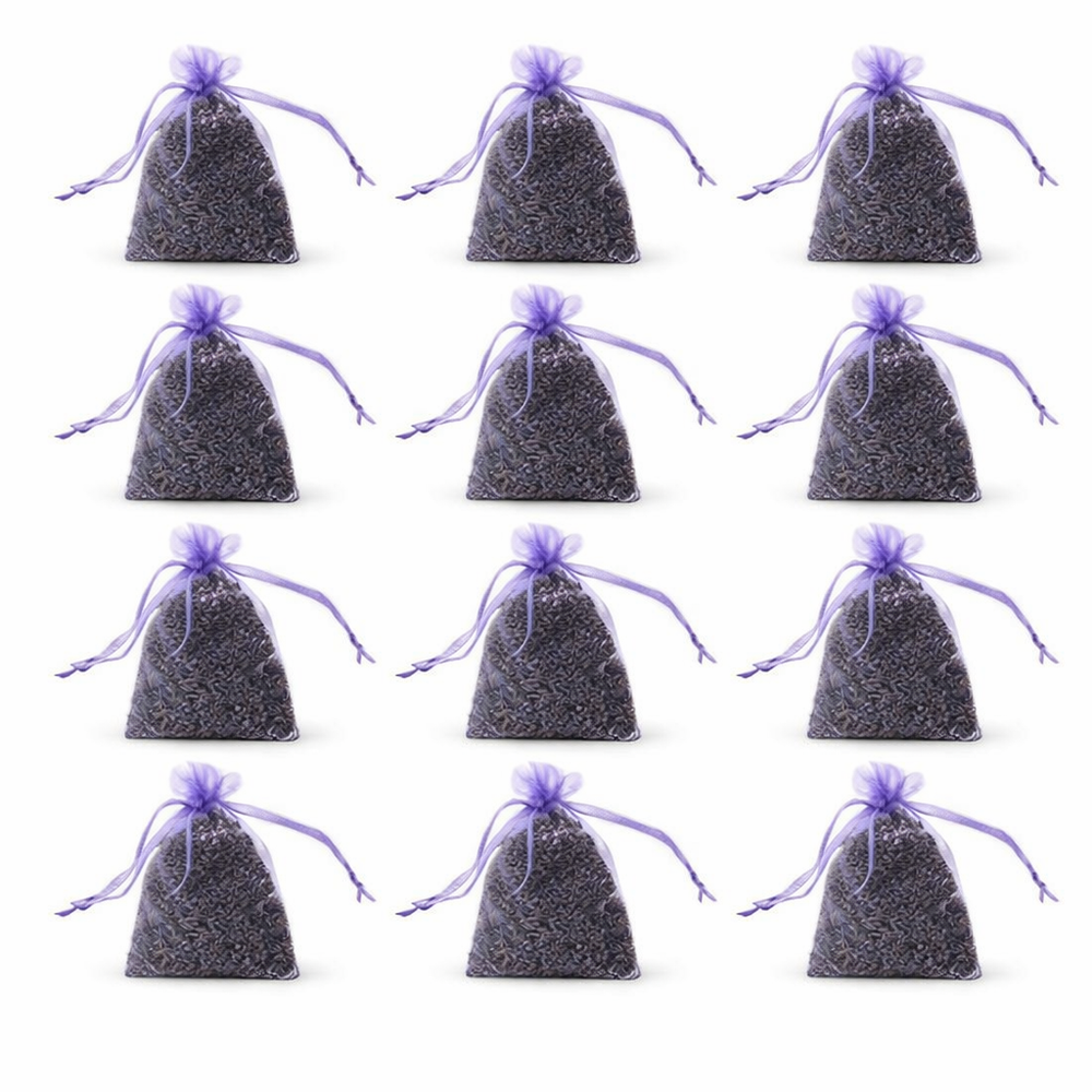 12 Pcs Dried Lavender Sachets Drawers Freshener for Drawers and Closets for Fresh Scents Closet Deodorizer Freshener Dur — hero white