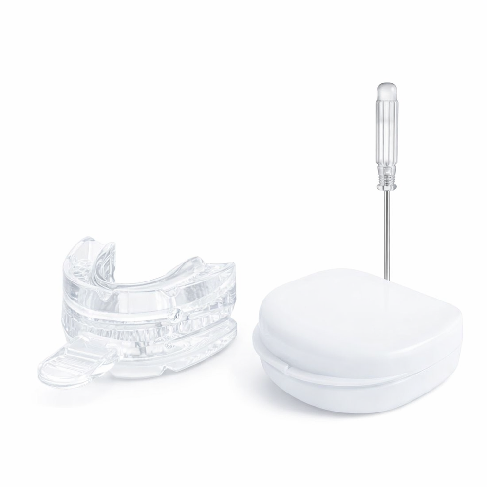 Adjustable anti Snoring Mouth Guard Anti-Snoring Mouthpiece Sleeping Devices Bruxism Snoring Stopper Improve Sleep Mouthpiece — hero white