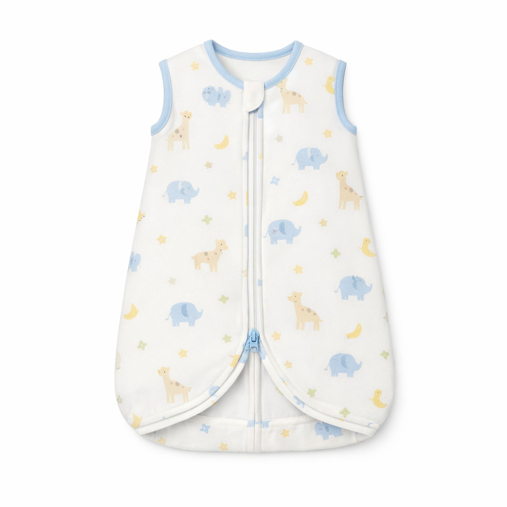 Baby Sleeping Bag Newborn Baby Swaddle Sleeveless Sleep Sack Summer Thin 100% Cotton Soft 2-Ways Zipper Diaper Changing Bag — hero white