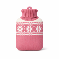 1/2L Hot Water Bottle with Knitted Cover Large Capacity Hot Water Bag for Female Warm Belly Hands Inject Water Hot Water Bag — hero white