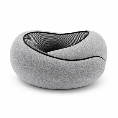 Travel Neck Pillow Memory Foam U-Shaped Pillow Snail Style Travel Neck Support Portable Adjustable Soft Noon Break Sleep Pillows — hero white