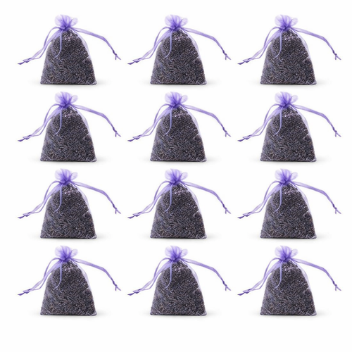 12 Pcs Dried Lavender Sachets Drawers Freshener for Drawers and Closets for Fresh Scents Closet Deodorizer Freshener Dur — hero white