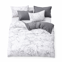 3Pcs Duvet Cover Set with Pillow Case Double Comforter Bedding Set Quilt Cover Queen/King Couple or Single Bed — hero white