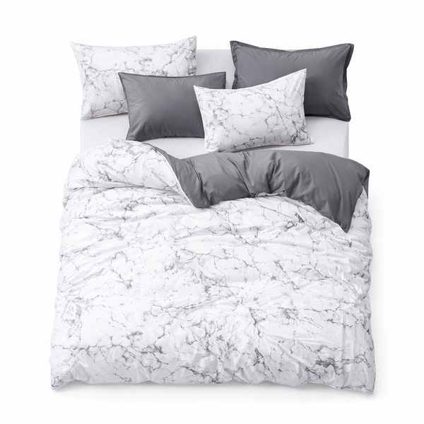 3Pcs Duvet Cover Set with Pillow Case Double Comforter Bedding Set Quilt Cover Queen/King Couple or Single Bed — hero white