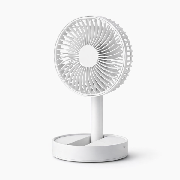 USB Foldable Fan with 4 Speeds ＆ Timing,Battery Operated Mini Fan for Bedroom, Indoor or Outdoor,Table Fan — hero white
