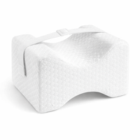 Leg Pillow,Side Pillow,Memory Foam Knee Pillow with Side Sleeping Belt,Leg Knee Pillow with Removable and Washable Cover — hero white