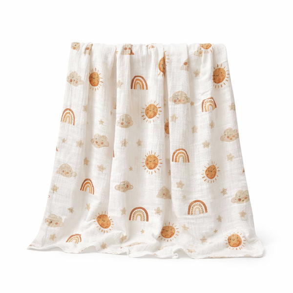 Soft & Breathable Gauze Swaddle Blanket - 120X110Cm Bamboo Cotton for Ultimate Comfort and Security — hero white