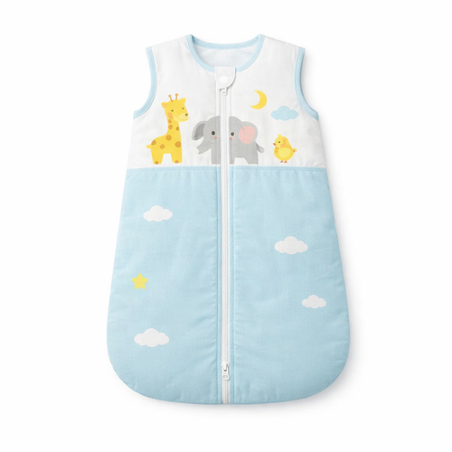 New Cotton Fabric Baby Sleeping Bags Sleeveless Vest Newborn Child Anti-Kick Quilt Summer Thin Two Way Zipper Baby Sleeping Sack — hero white