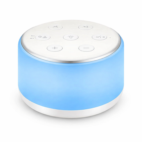 White Noise Machine Desktop Sleep Sound Machine for Baby Sleep Soother 7 Colors Night Lights 34 Soothing Sounds and Timer — hero white