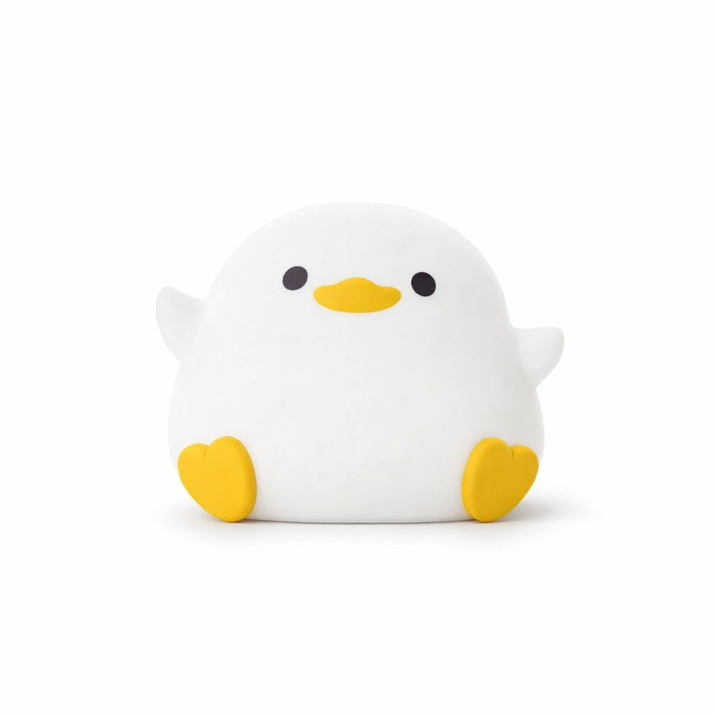 Cute Duck Cartoon Animals Silicone Lamp LED Night Light for Children Kid Touch Sensor Timing USB Rechargeable for Birthday Gift — hero white