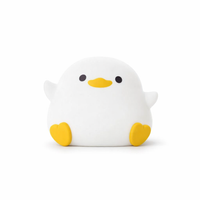 Cute Duck Cartoon Animals Silicone Lamp LED Night Light for Children Kid Touch Sensor Timing USB Rechargeable for Birthday Gift — hero white