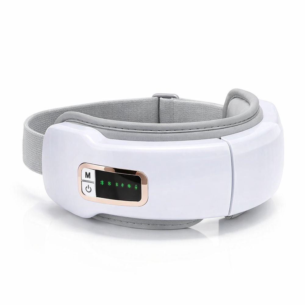 Foldable Eye Air Pressure Massager Airbag Vibration Massage Hot Compress Bluetooth Music Relieve Eye Dry Fatigue Smart Glasses — hero white