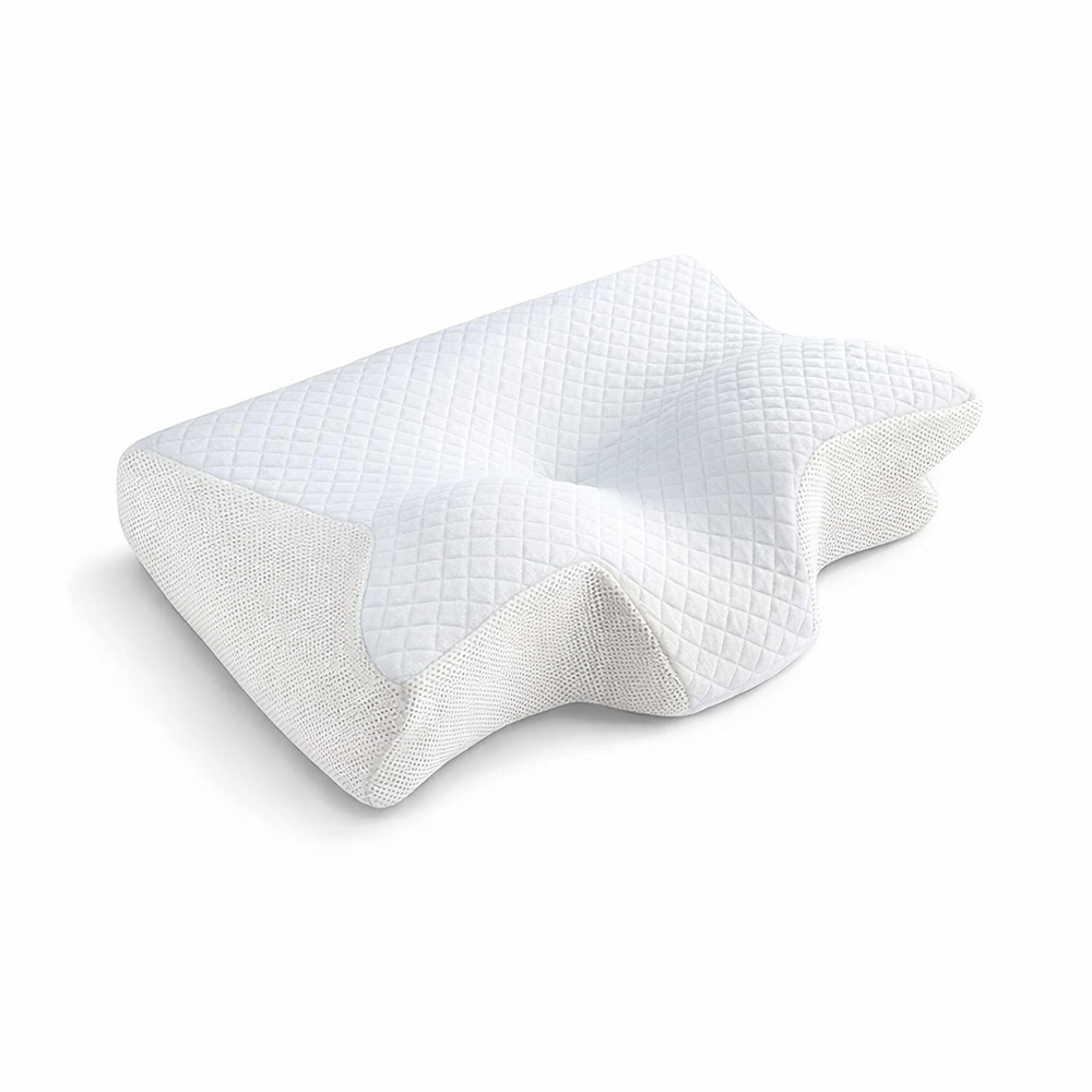1Pc Memory Foam Cervical Pillow, 2 in 1 Ergonomic Contour Orthopedic Pillow for Neck Pain, Contoured Support Pillows,Neck Pillow — hero white