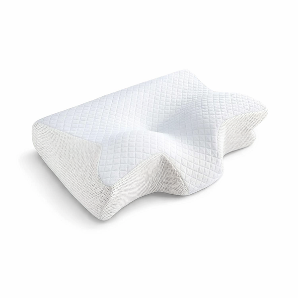 1Pc Memory Foam Cervical Pillow, 2 in 1 Ergonomic Contour Orthopedic Pillow for Neck Pain, Contoured Support Pillows,Neck Pillow — hero white