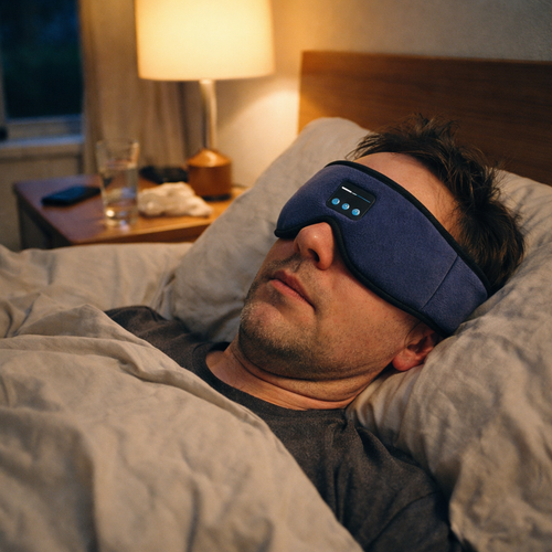Mask for Sleep Headphones Bluetooth 3D Eye Mask Music Play Sleeping Headphones with Built-In HD Speaker — lifestyle