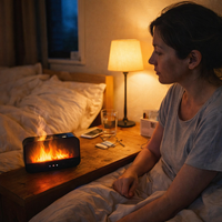 Air Aroma Humidifier Diffuser Essential Oils Humidifiers Mini Flame Automatic Fragrance Diffuser Home Humidifier with LED Light — lifestyle