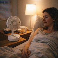 USB Foldable Fan with 4 Speeds ＆ Timing,Battery Operated Mini Fan for Bedroom, Indoor or Outdoor,Table Fan — lifestyle