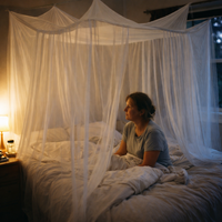 Sexy Mosquito Nets Palace Four Door King/Queen Double Size Home Single Beds Prevent Insect Outdoor Square Grace White Canopy Net — lifestyle