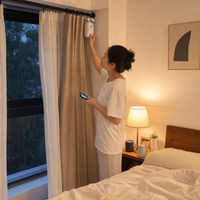 1/2PCS Tuya Smart Wifi Curtain Robot (With Gateway), Roman Rod Track, APP Remote Control,Voice Control，Single/Double Opening — lifestyle