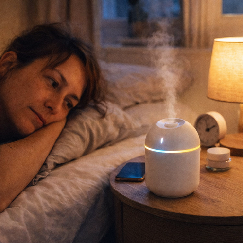 270ML USB Air Humidifier with Cool Mist Aroma Diffuser LED Night Light and Power-Off Protect Feature for Home and Office — lifestyle