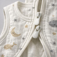 Baby Sleeping Bag Newborn Baby Swaddle Sleeveless Sleep Sack Summer Thin 100% Cotton Soft 2-Ways Zipper Diaper Changing Bag — detail