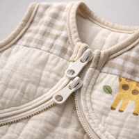 New Cotton Fabric Baby Sleeping Bags Sleeveless Vest Newborn Child Anti-Kick Quilt Summer Thin Two Way Zipper Baby Sleeping Sack — detail