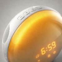 Wake up Light Alarm Clock with Sunrise/Sunset Simulation Dual Alarms FM Radio Nightlight 7 Colors Natural Sounds Snooze — detail