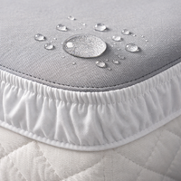 Waterproof Throw Mattress Cover Bed Fitted Sheet Mattress Protector Single/Double/140/160 Muti Size Gray/White — detail