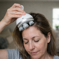 Electric Smart Head Massager Body Massage Neck Deep Tissue Kneading TYPE-C Wireless Waterproof Mini Scalp Massager Stress Relax — scale