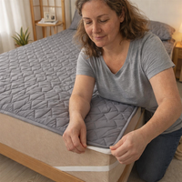 Waterproof Mattress Topper with Elastic Band Quilted Protector Pad Bedspread Winter Mattress Cover for Single/Double Bed 140/160 — scale
