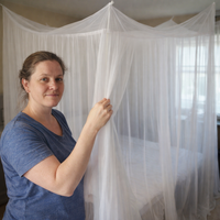 Sexy Mosquito Nets Palace Four Door King/Queen Double Size Home Single Beds Prevent Insect Outdoor Square Grace White Canopy Net — scale