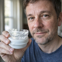 New Anti-Snoring Mouthguard Teeth Bruxism Mouthguard Improves Sleep Teeth Bruxism Sleep and Apnea Device — scale