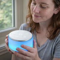 White Noise Machine Desktop Sleep Sound Machine for Baby Sleep Soother 7 Colors Night Lights 34 Soothing Sounds and Timer — scale