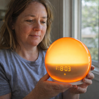Sunrise Alarm Clock Wake up Light Clock Sunrise/Sunset Simulation Digital Clock with Night Light FM Radio Desk Clocks — scale