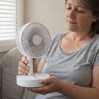 USB Foldable Fan with 4 Speeds ＆ Timing,Battery Operated Mini Fan for Bedroom, Indoor or Outdoor,Table Fan — scale