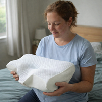 1Pc Memory Foam Cervical Pillow, 2 in 1 Ergonomic Contour Orthopedic Pillow for Neck Pain, Contoured Support Pillows,Neck Pillow — scale