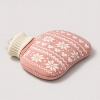 1/2L Hot Water Bottle with Knitted Cover Large Capacity Hot Water Bag for Female Warm Belly Hands Inject Water Hot Water Bag — angle