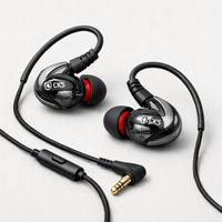 QKZ CK5 File Wired Earphone with Microphone Hifi Music Earphone Professional Gaming and Sports Noise Cancelling Headphones — angle