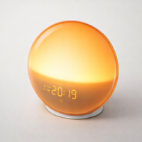 Sunrise Alarm Clock Wake up Light Clock Sunrise/Sunset Simulation Digital Clock with Night Light FM Radio Desk Clocks — angle