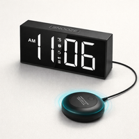 Vibrating Alarm Clock 7.5'' Large Display LED Clock Loud Alarm Clock with Bed Shaker for Heavy Sleepers Hearing Impaired — angle