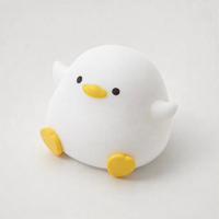 Cute Duck Cartoon Animals Silicone Lamp LED Night Light for Children Kid Touch Sensor Timing USB Rechargeable for Birthday Gift — angle