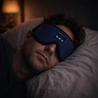Mask for Sleep Headphones Bluetooth 3D Eye Mask Music Play Sleeping Headphones with Built-In HD Speaker — night use