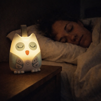 Portable White Noise Sound Machine for Baby 30 Soothing Sounds Crying Sensor for Infants with Night Light Timer Rechargeable — night use